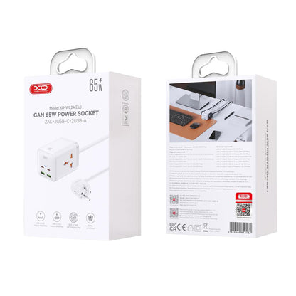 Forlengelseskabel XO Design WL24, 2 x Stikkontakt, Hvit