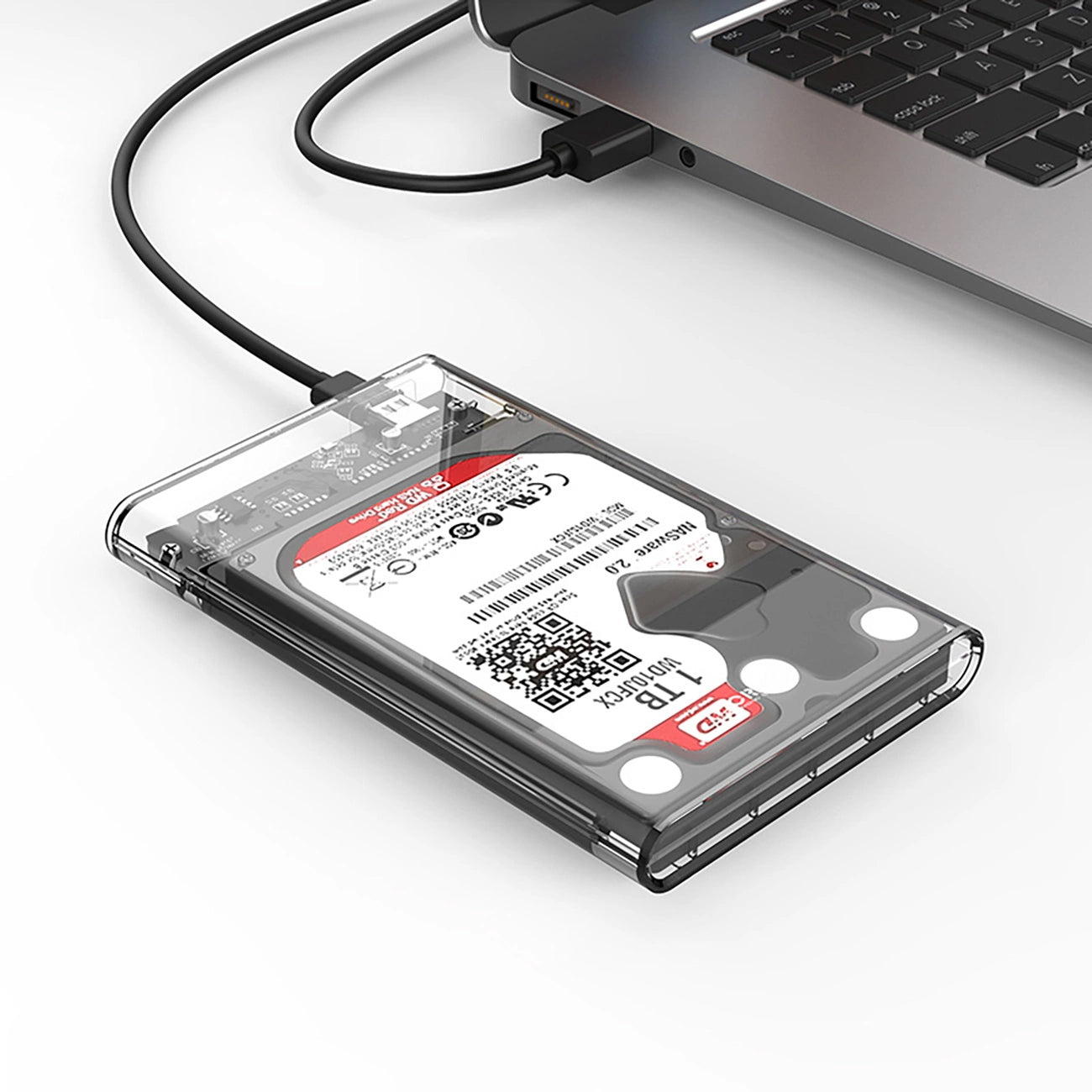 Orico 2139C3-kabinett for HDD / SSD SATA 2,5 tommer, USB-C, Transparent