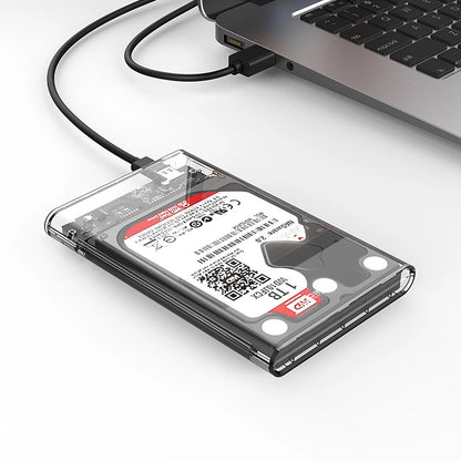 Orico 2139C3-kabinett for HDD / SSD SATA 2,5 tommer, USB-C, Transparent