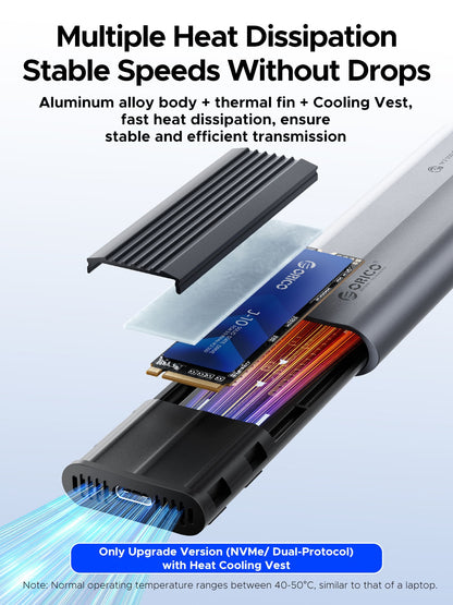 Orico AXM2-G2 stativ for M.2 NVMe SSD, grå