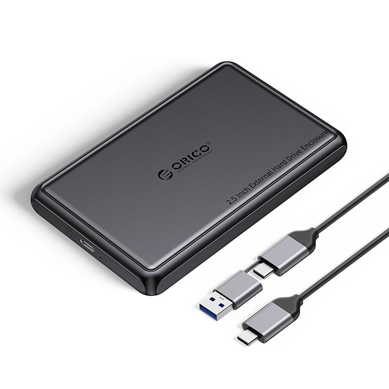 Orico DDL25-C3-kabinett for HDD / SSD SATA 2,5 tommer, USB-C, svart
