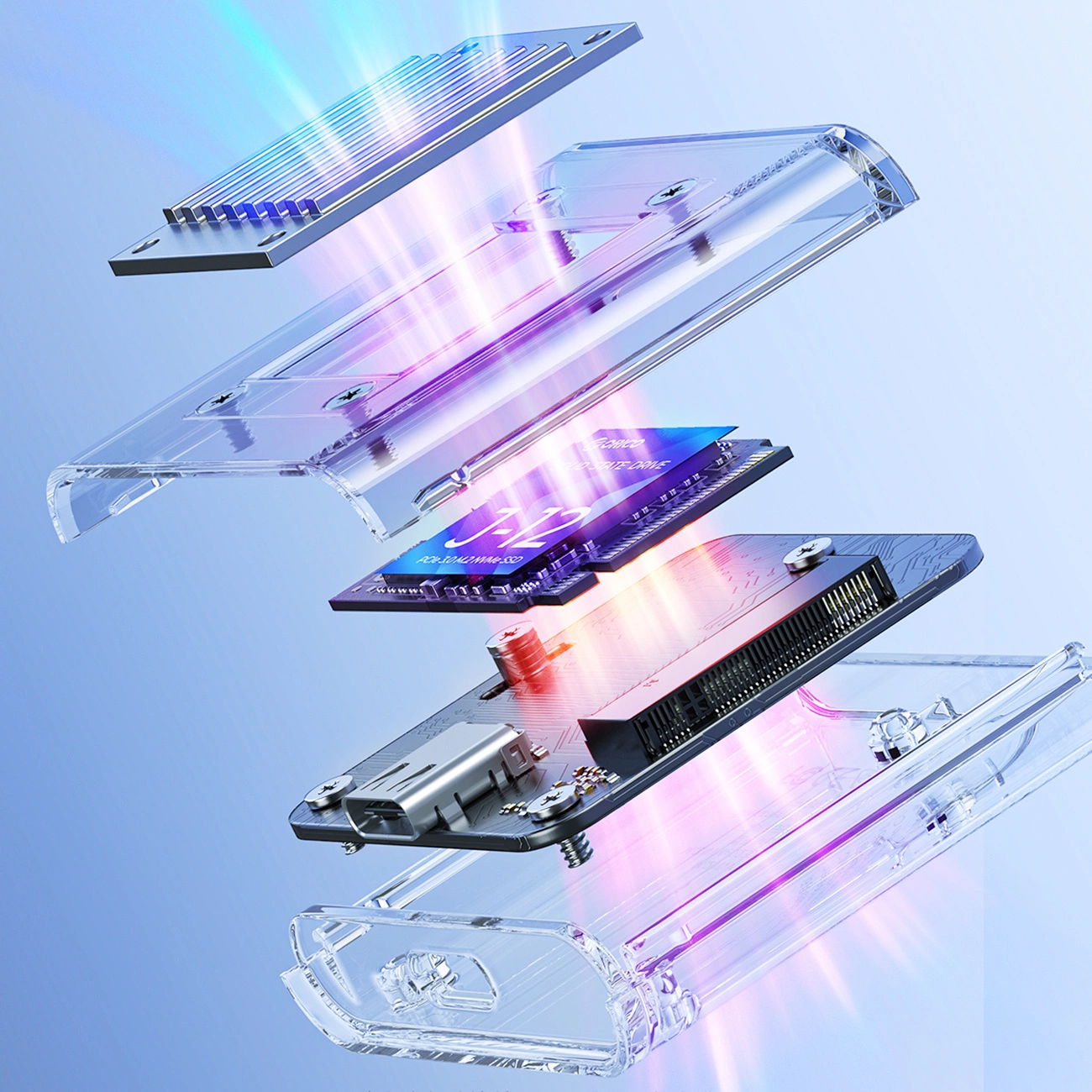Orico TC20-M2-10G kabinett for SSD M.2 NVMe 2230, Transparent