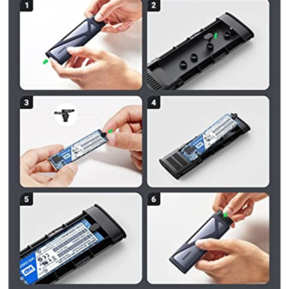 Rack UGREEN CM400 (10902) for SSD M.2 NVMe, Grå