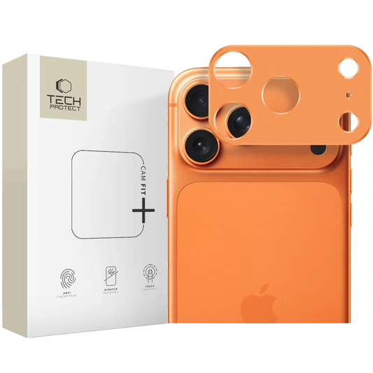 Bakre kameraramme Tech-Protect Camalloy Fit+ for Apple iPhone 17 Pro Max, Aluminium, Oransje