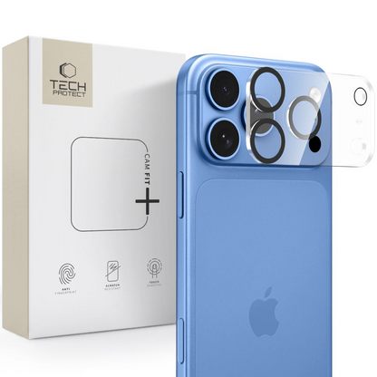 Bakre kamerabeskyttelsesramme Tech-Protect Cam Fit+ for Apple iPhone 18 Pro, Herdet glass, Transparent