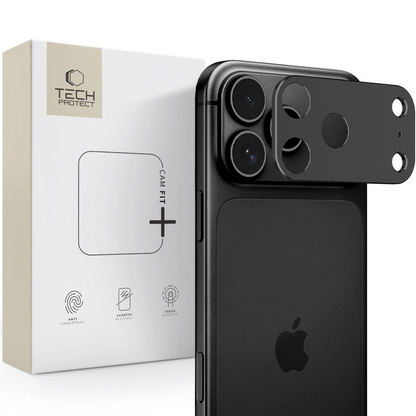 Bakre kamerabeskyttelsesramme Tech-Protect Camalloy Fit+ for Apple iPhone 18 Pro, aluminium, svart