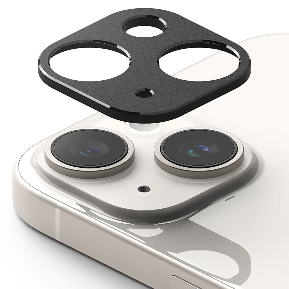Rammebeskyttelse Bakre Kamera Ringke Styling for Apple iPhone 15 Plus / 15, Aluminium, Svart