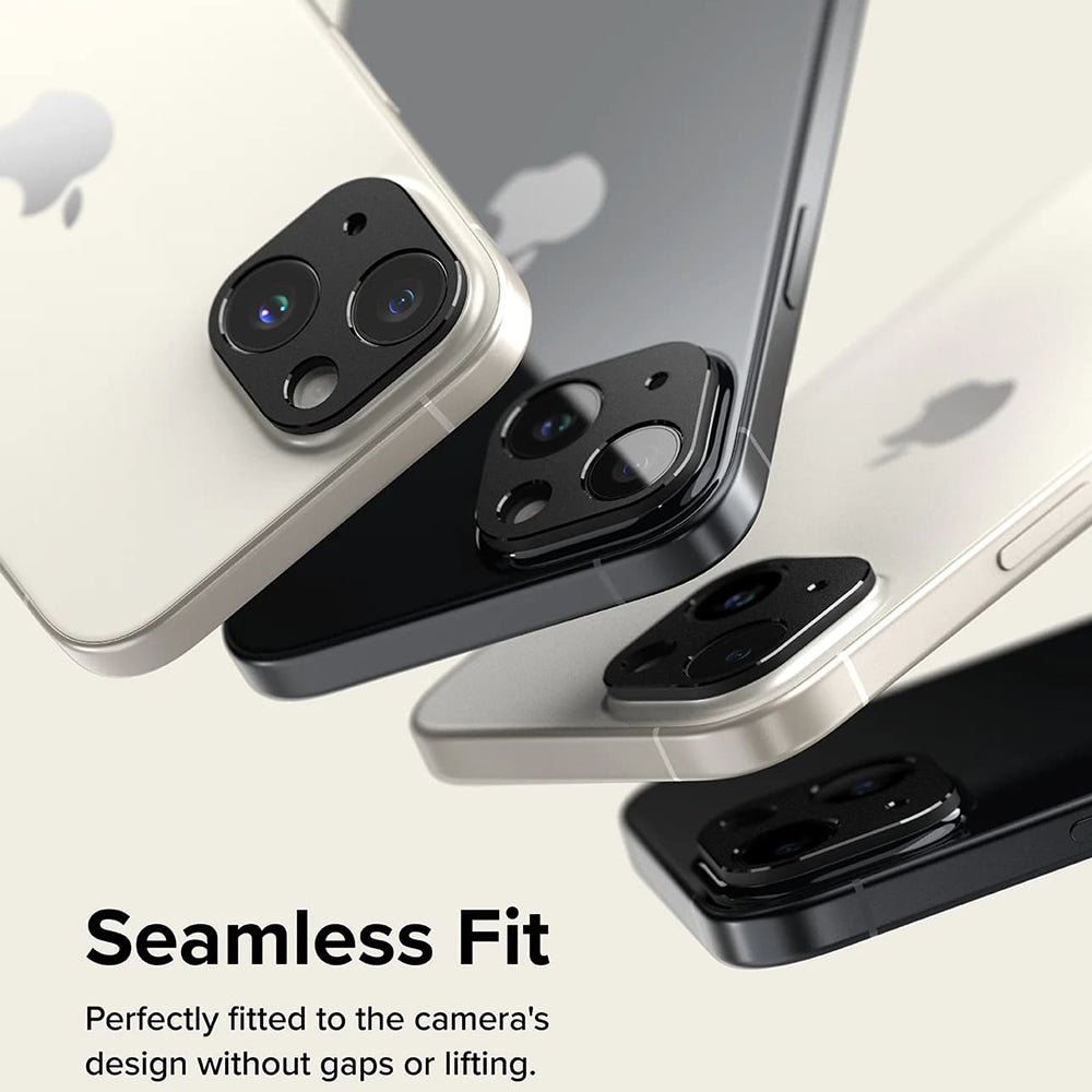 Rammebeskyttelse Bakre Kamera Ringke Styling for Apple iPhone 15 Plus / 15, Aluminium, Svart