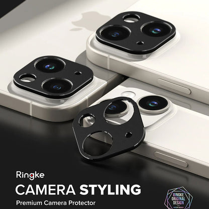 Rammebeskyttelse Bakre Kamera Ringke Styling for Apple iPhone 15 Plus / 15, Aluminium, Svart