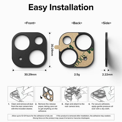 Rammebeskyttelse Bakre Kamera Ringke Styling for Apple iPhone 15 Plus / 15, Aluminium, Svart