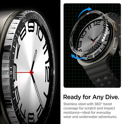 Spigen Tune Diver beskyttelsesramme for Samsung Galaxy Watch8 44mm, Svart