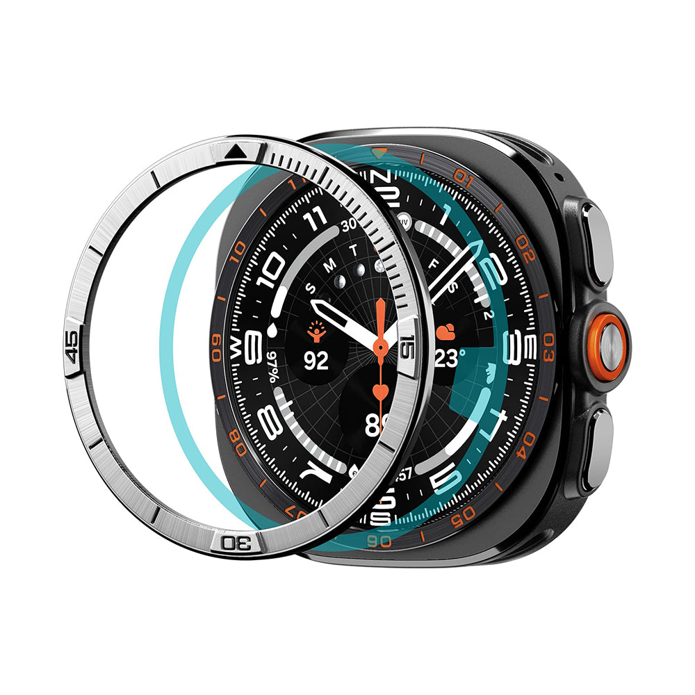Spigen Tune Pilot Beskyttelsesramme for Samsung Galaxy Watch Ultra2, Sølv ACS11616