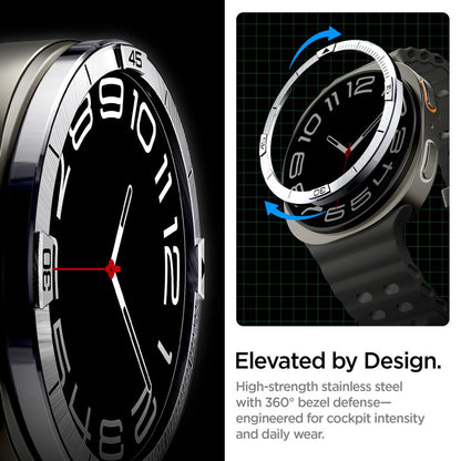 Spigen Tune Pilot Beskyttelsesramme for Samsung Galaxy Watch8 44mm, Sølv