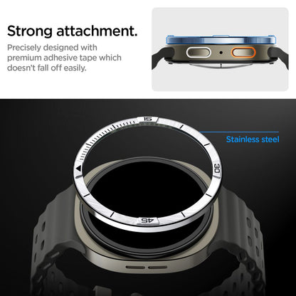 Spigen Tune Pilot Beskyttelsesramme for Samsung Galaxy Watch8 44mm, Sølv