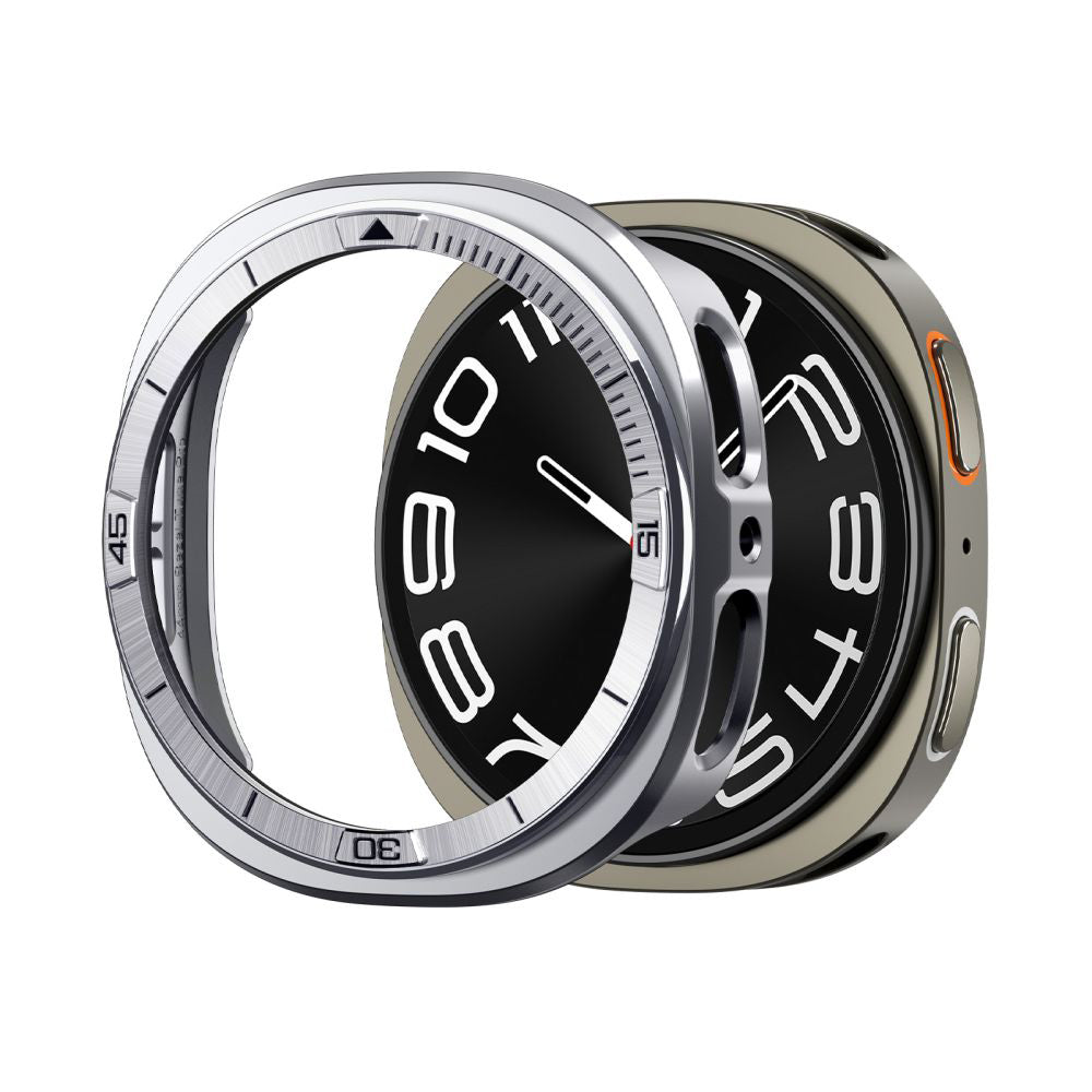 Spigen Tune Pro Pilot Beskyttelsesramme for Samsung Galaxy Watch8 44mm, Sølv ACS10011