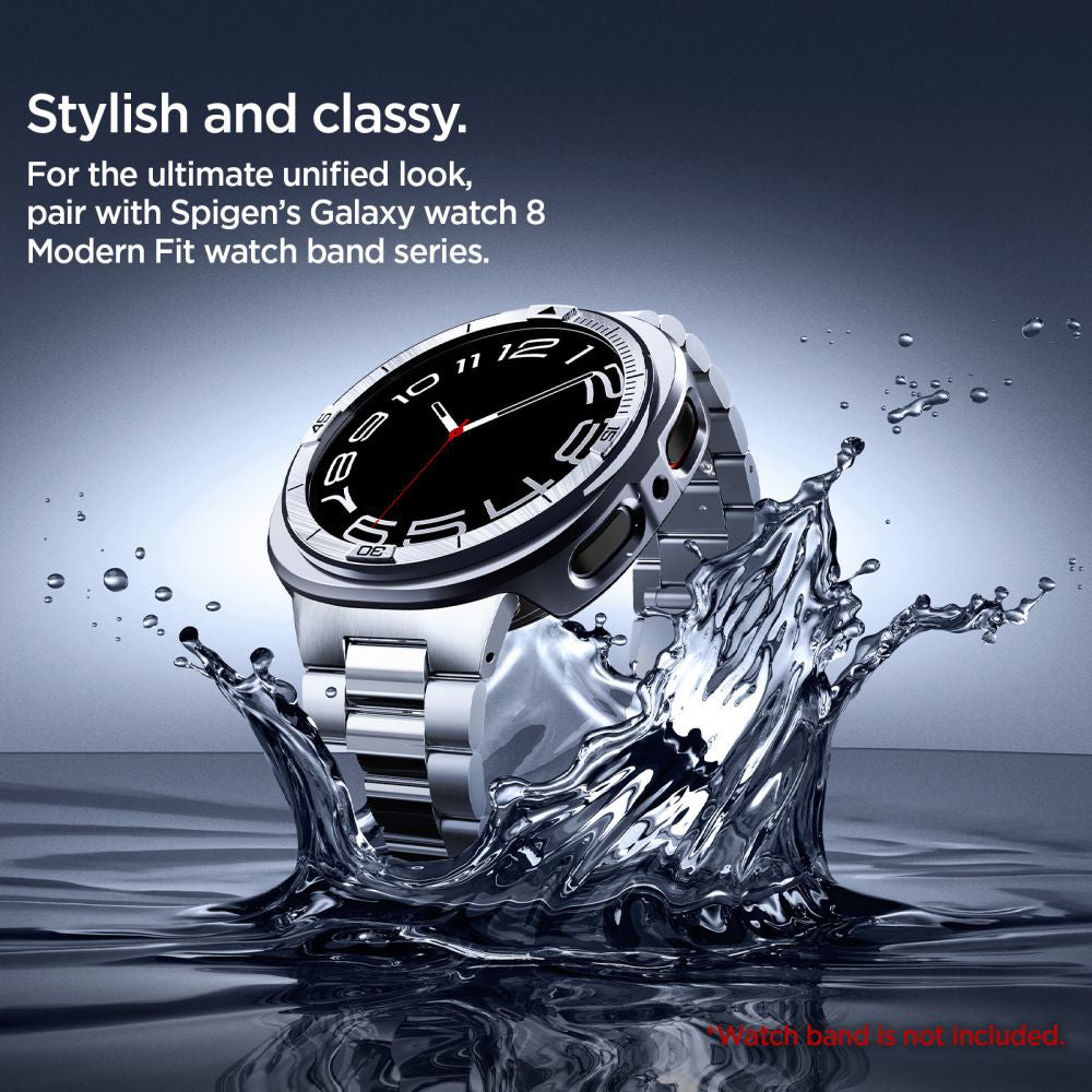 Spigen Tune Pro Pilot Beskyttelsesramme for Samsung Galaxy Watch8 44mm, Sølv ACS10011