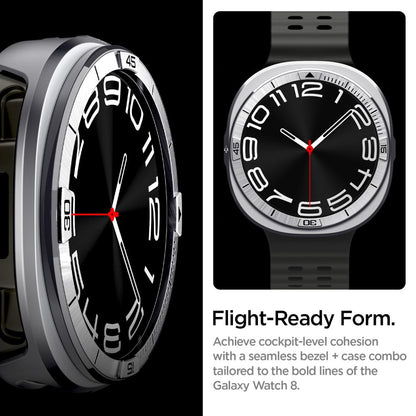 Spigen Tune Pro Pilot Beskyttelsesramme for Samsung Galaxy Watch8 44mm, Sølv ACS10011