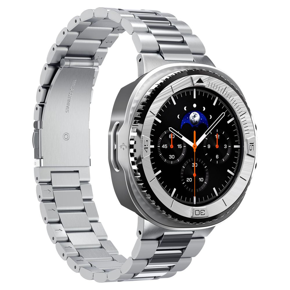 Spigen Tune Pro Pilot Beskyttelsesramme for Samsung Galaxy Watch8 Classic, Sølv