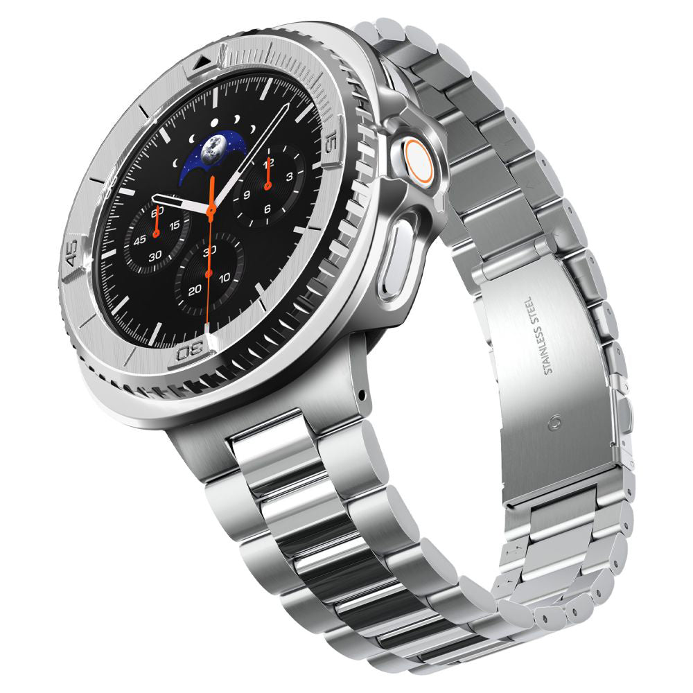 Spigen Tune Pro Pilot Beskyttelsesramme for Samsung Galaxy Watch8 Classic, Sølv