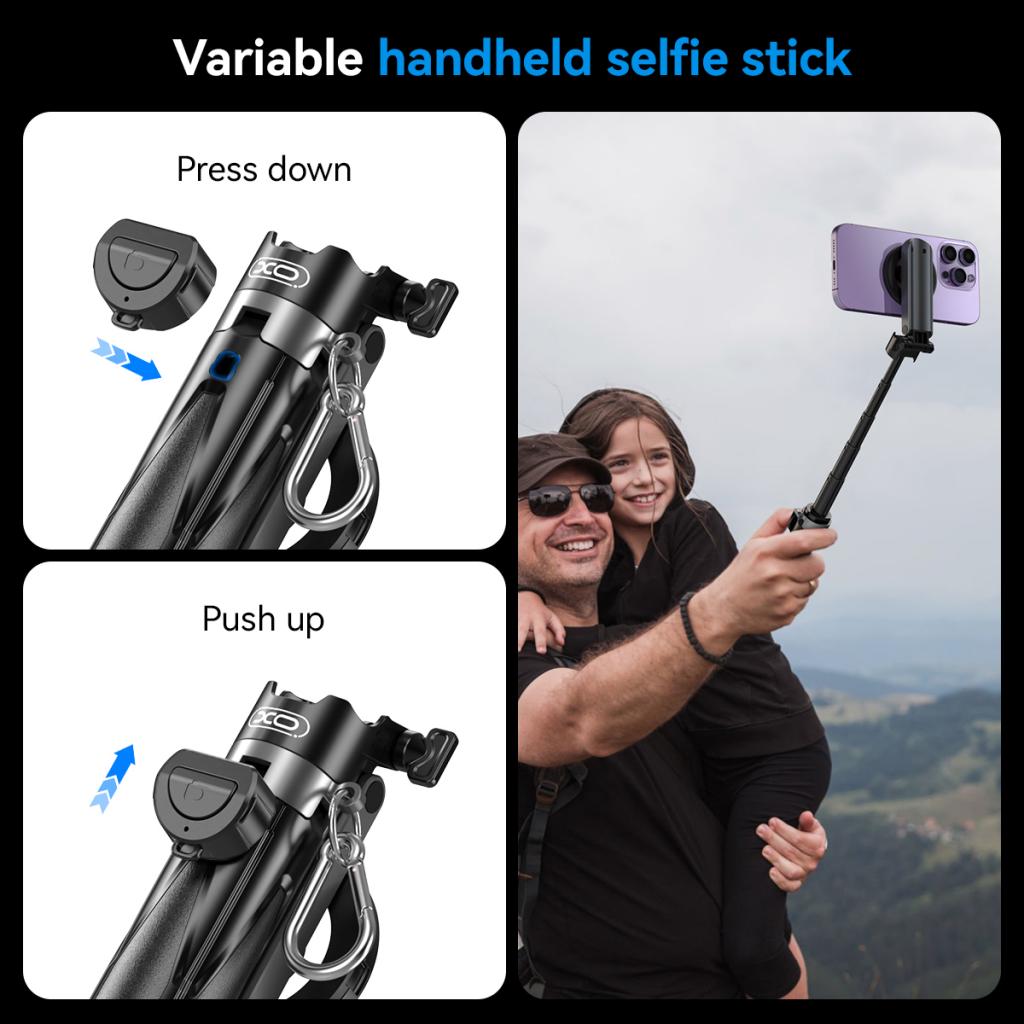 Selfie Stick Bluetooth XO Design SS22, Universal, Svart