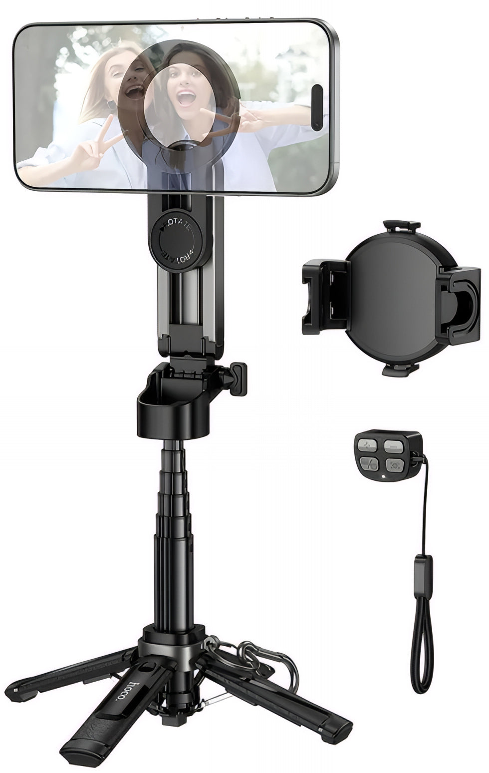 Selfie Stick Bluetooth HOCO K27 Pro, Universal, Svart