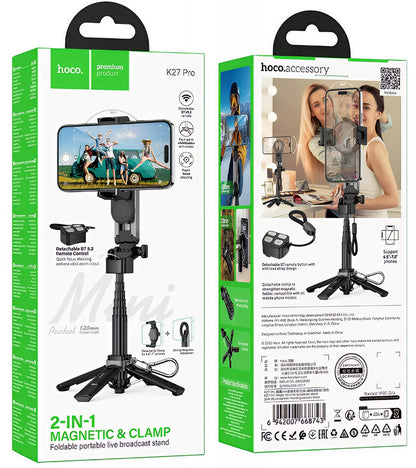 Selfie Stick Bluetooth HOCO K27 Pro, Universal, Svart