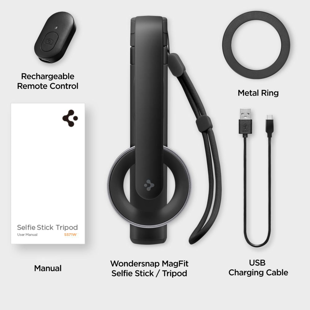 Selfie Stick Bluetooth Spigen S571W, Universal, Svart