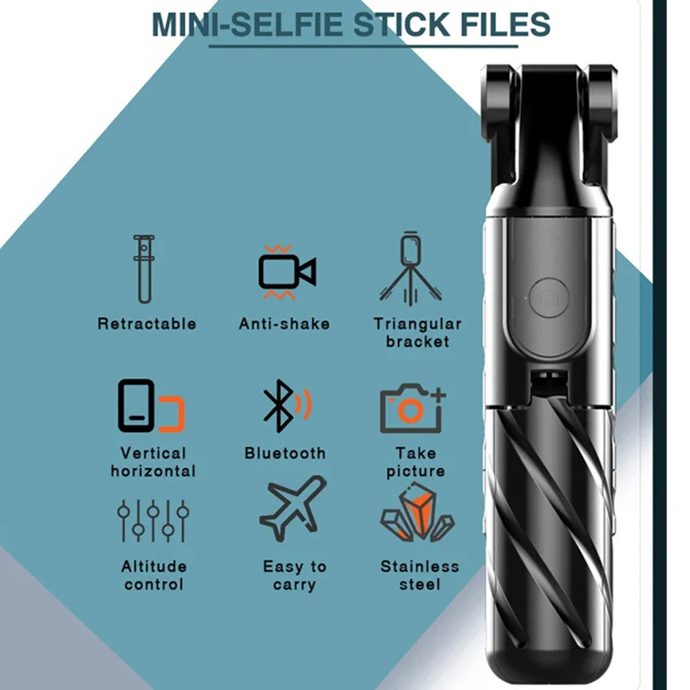 Selfie Stick Bluetooth Techsuit K03, Universal, Svart