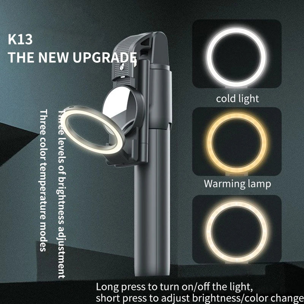 Selfie Stick Bluetooth Techsuit K13, Universal, Svart