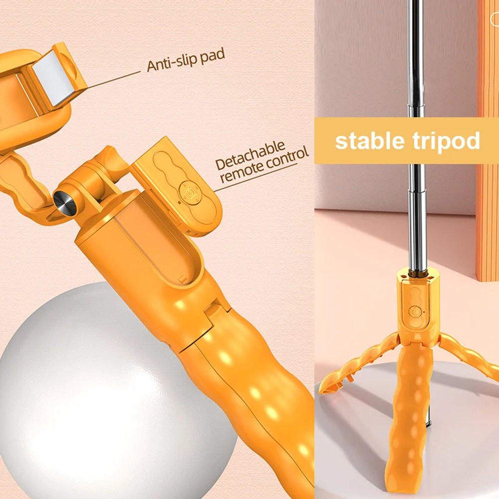 Selfie Stick Bluetooth Techsuit KT01, Universal, Oransje