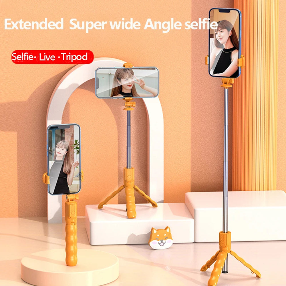 Selfie Stick Bluetooth Techsuit KT01, Universal, Oransje