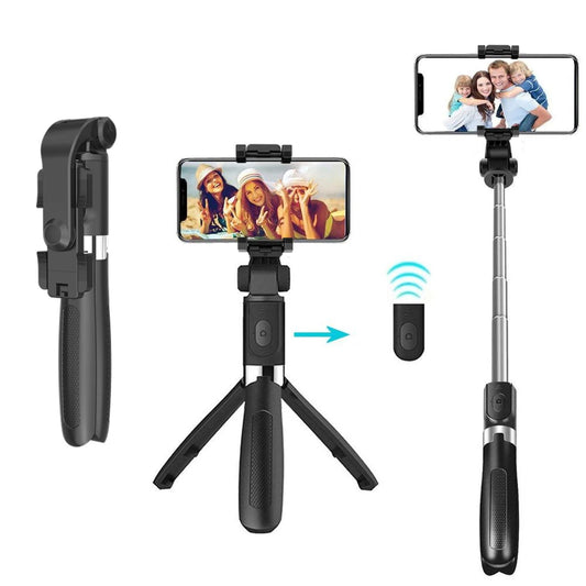 Selfie Stick Bluetooth Techsuit L01, Universal, Svart
