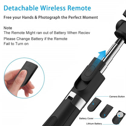 Selfie Stick Bluetooth Techsuit L01, Universal, Svart