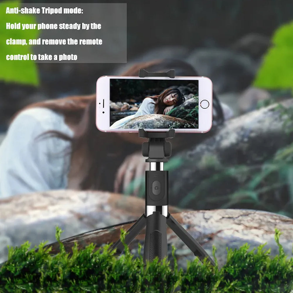 Selfie Stick Bluetooth Techsuit L01, Universal, Svart