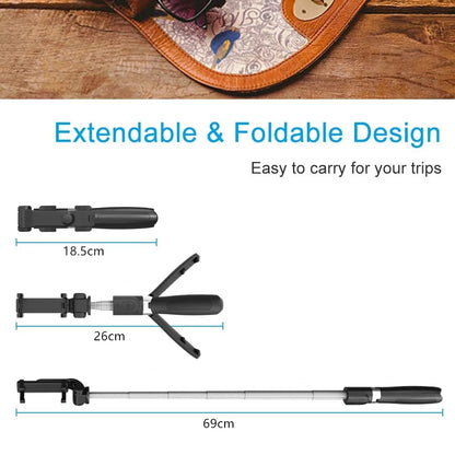 Selfie Stick Bluetooth Techsuit L01, Universal, Svart