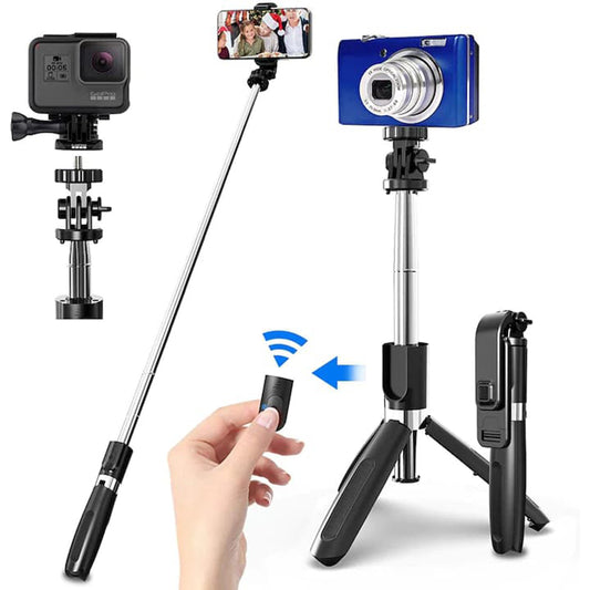 Selfie Stick Bluetooth Techsuit L02, Universal, Svart