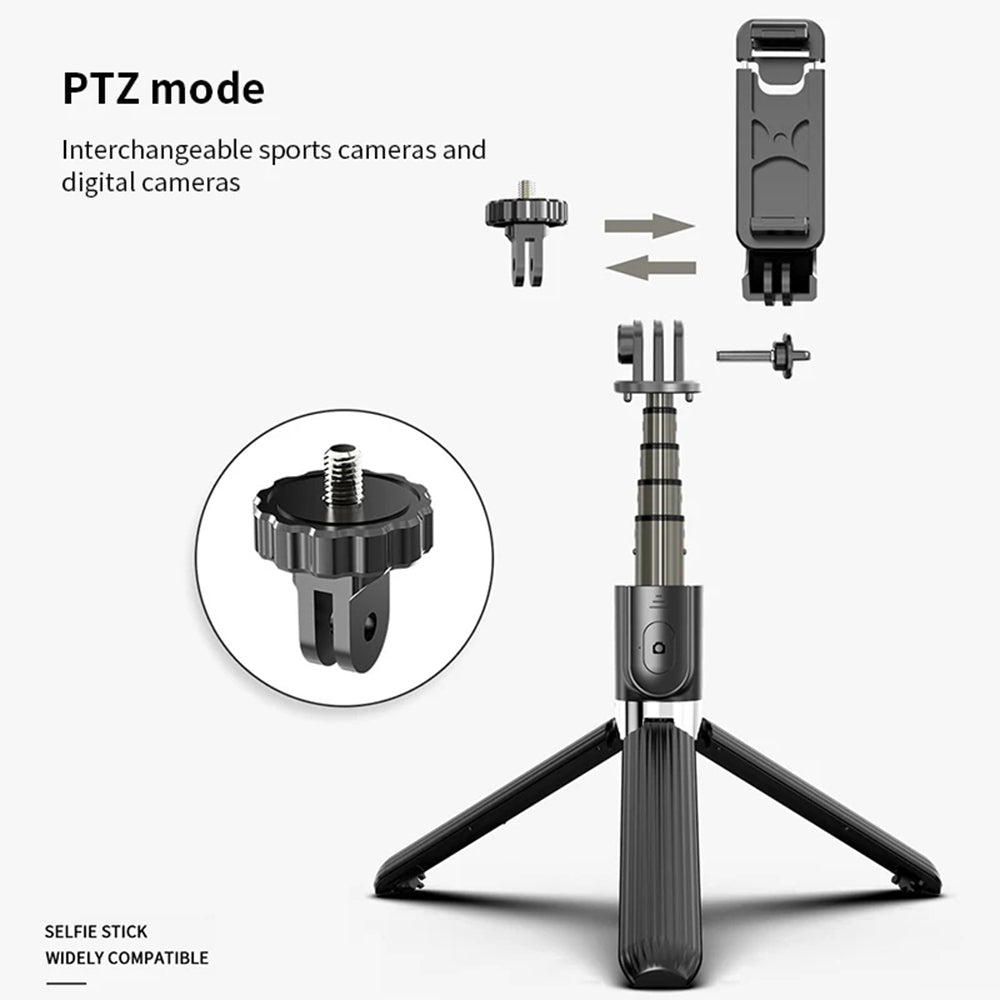 Selfie Stick Bluetooth Techsuit L03, Universal, Svart