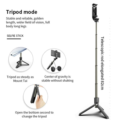 Selfie Stick Bluetooth Techsuit L03, Universal, Svart