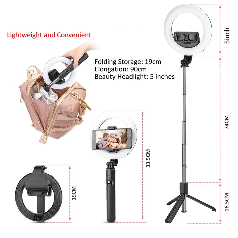 Selfie Stick Bluetooth Techsuit L07, Universal, Svart