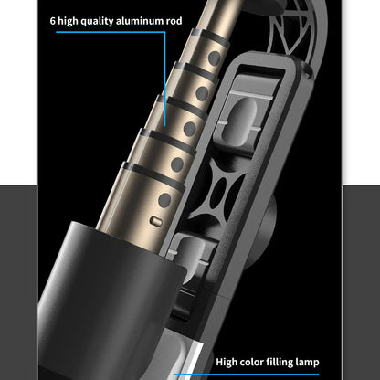 Selfie Stick Bluetooth Techsuit L10s, Universal, Svart