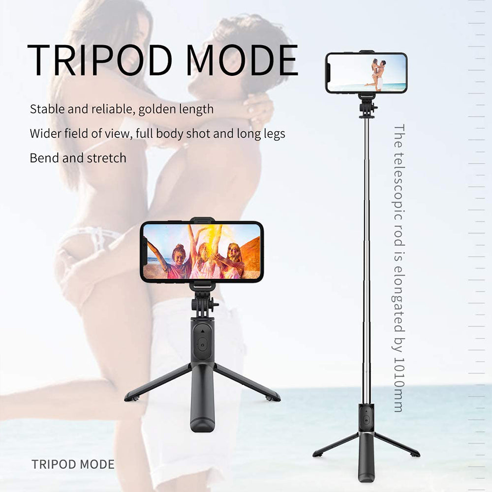 Selfie Stick Bluetooth Techsuit Q01, Universal, Svart