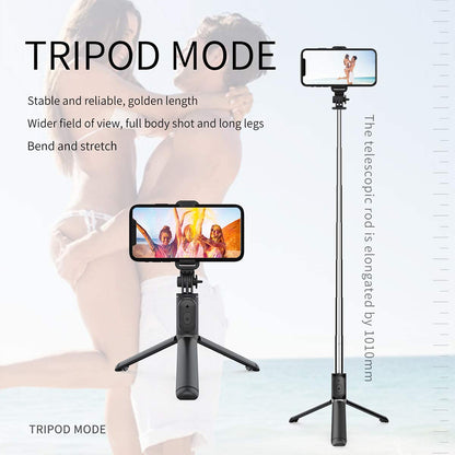 Selfie Stick Bluetooth Techsuit Q01, Universal, Svart