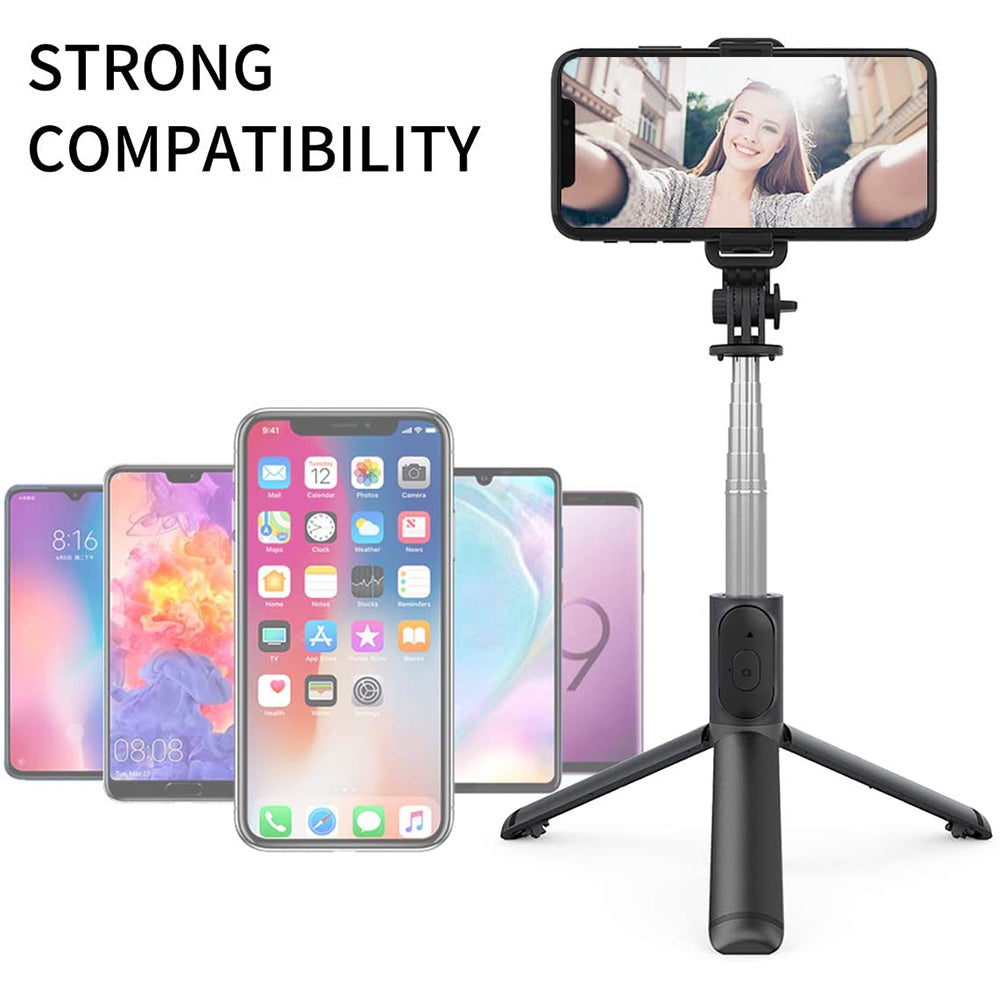 Selfie Stick Bluetooth Techsuit Q01, Universal, Svart
