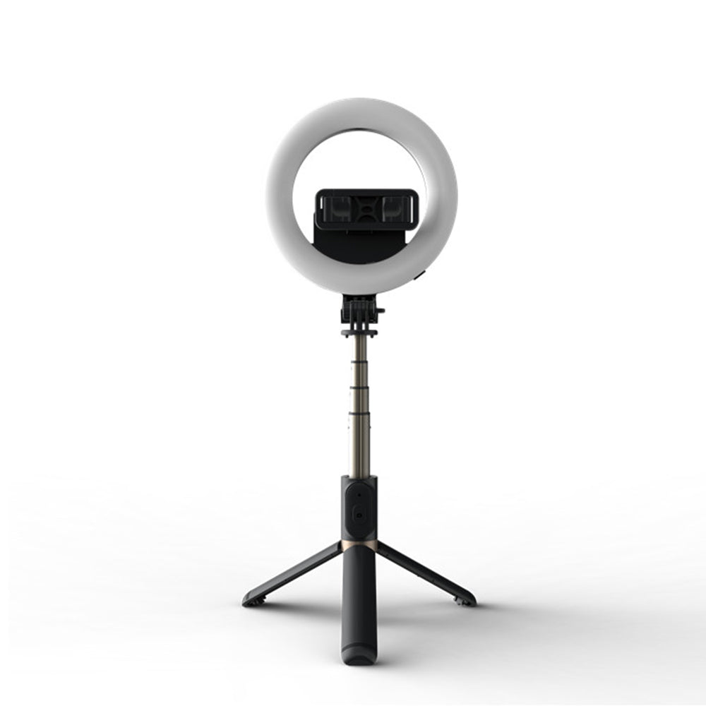 Selfie Stick Bluetooth Techsuit Q07 Ring Light, Universal, Svart
