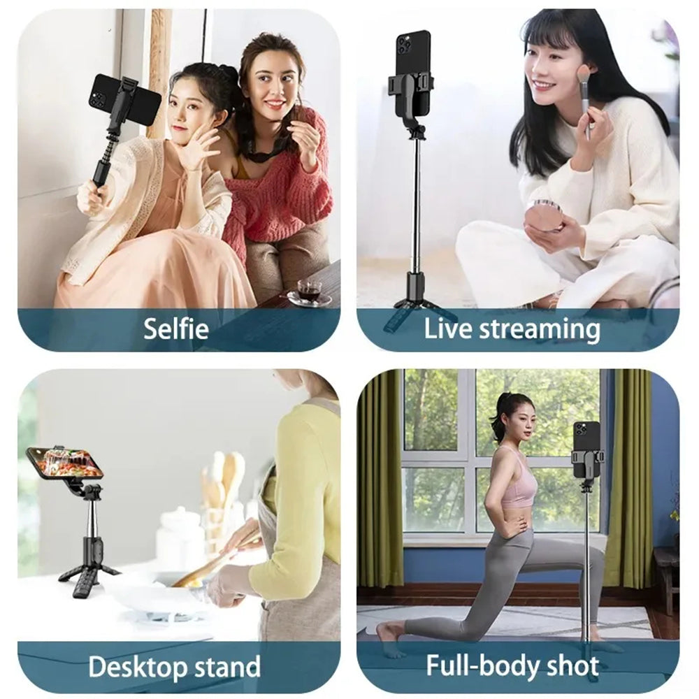 Selfie Stick Bluetooth Techsuit Q10, Universal, Svart
