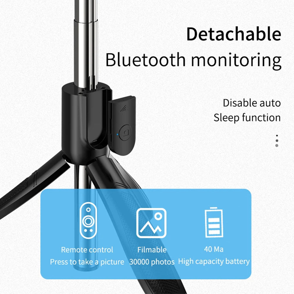 Selfie Stick Bluetooth Techsuit S01-S, Universal, Svart
