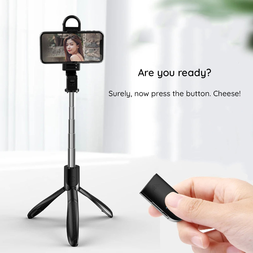Selfie Stick Bluetooth Techsuit S01-S, Universal, Svart