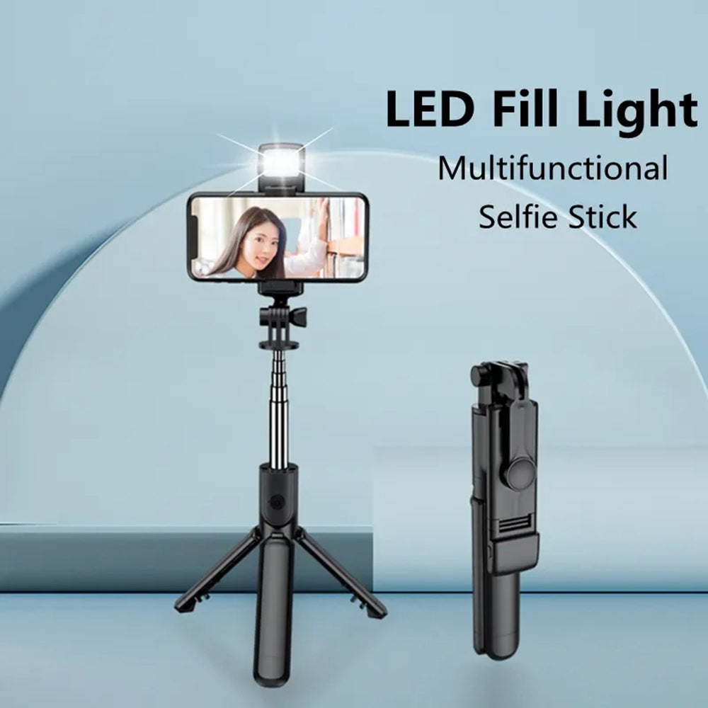 Selfie Stick Bluetooth Techsuit S03-S, Universal, Svart