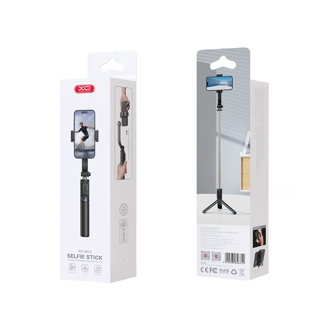 Selfie Stick Bluetooth XO Design SS13, Universal, Svart