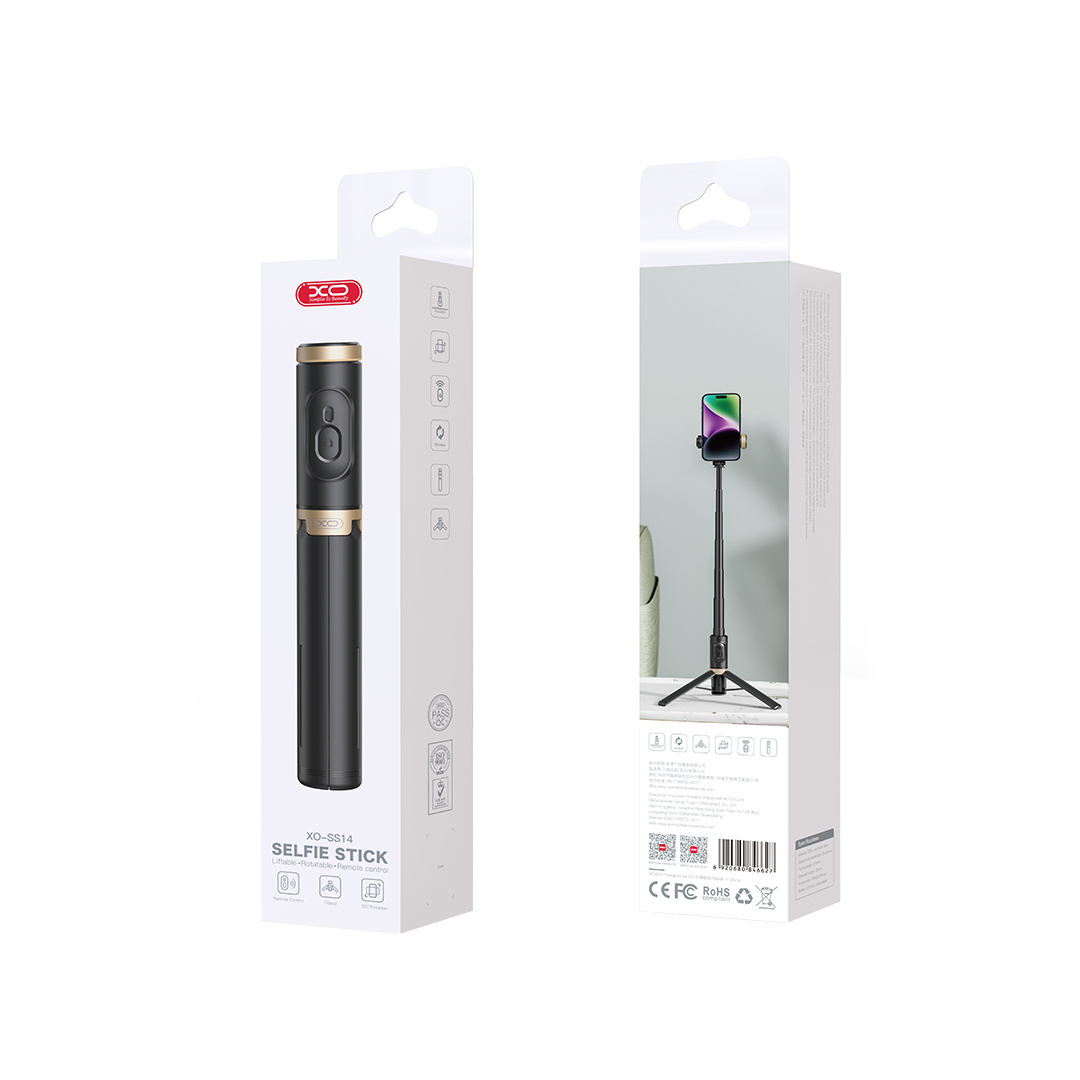 Selfie Stick Bluetooth XO Design SS14, Universal, Svart